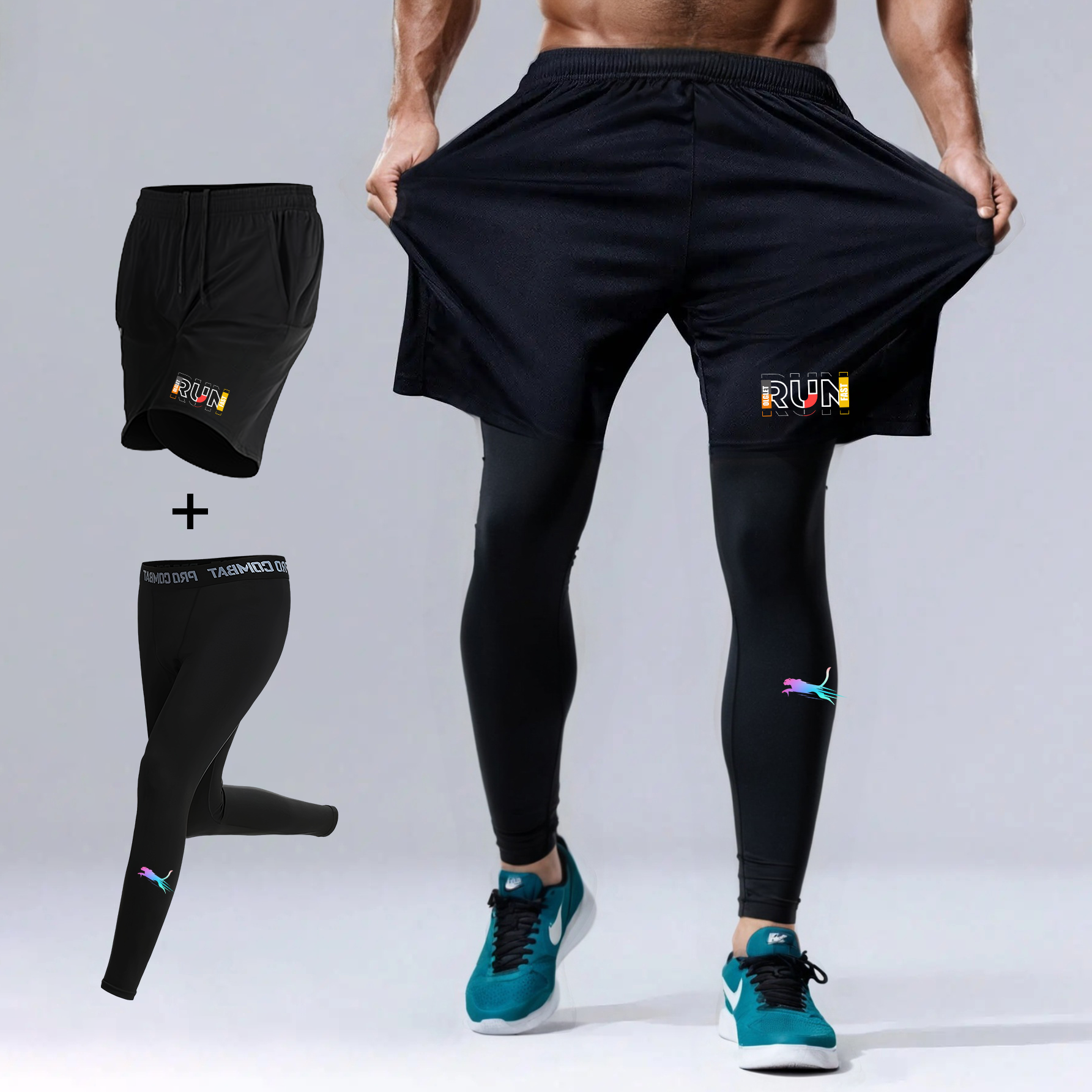 Compression Shorts Athletes - Men's Running Jogging 2 Piece Set