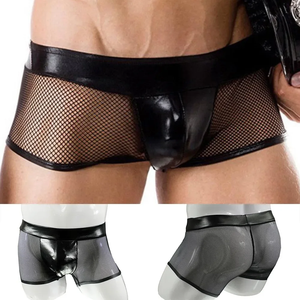 Men Sexy Underwear Faux Leathe - Bamboo Fiber Trunk recensione e prezzo