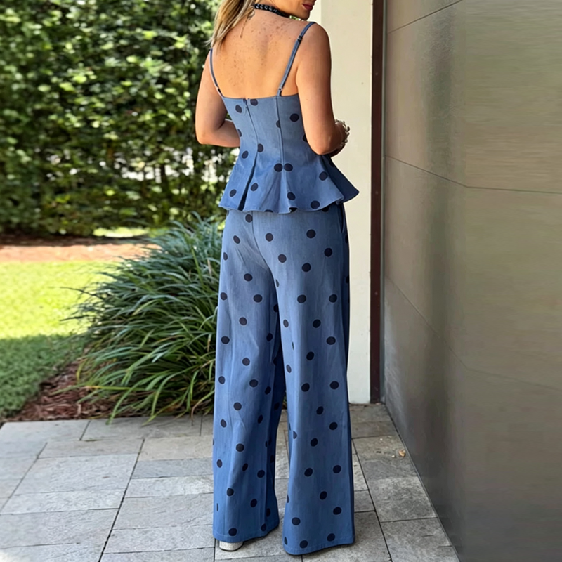 Vintage Dot Print Chambray Two - Suspender Tank Top recensione e prezzo