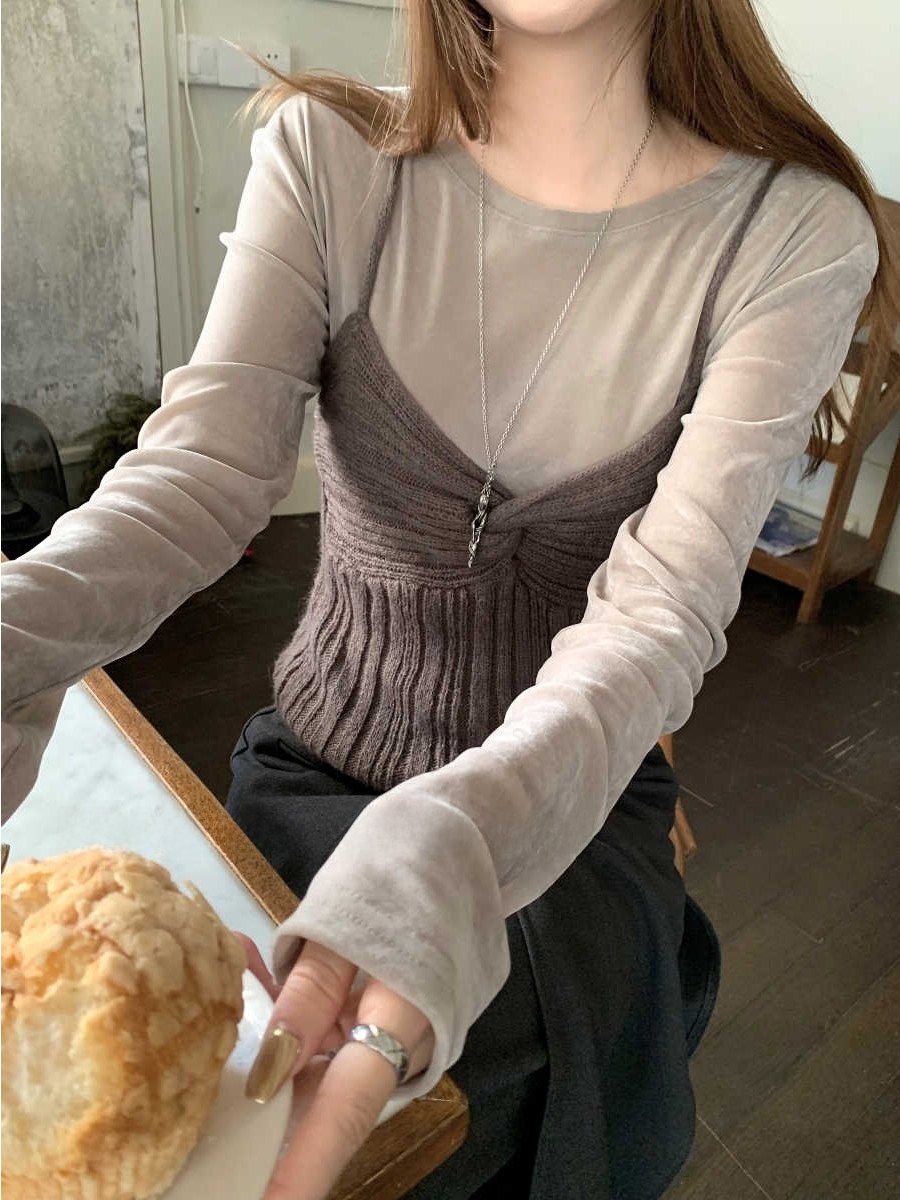 Korean Ambient Knitted Long Sv - Base Layer Top recensione e prezzo