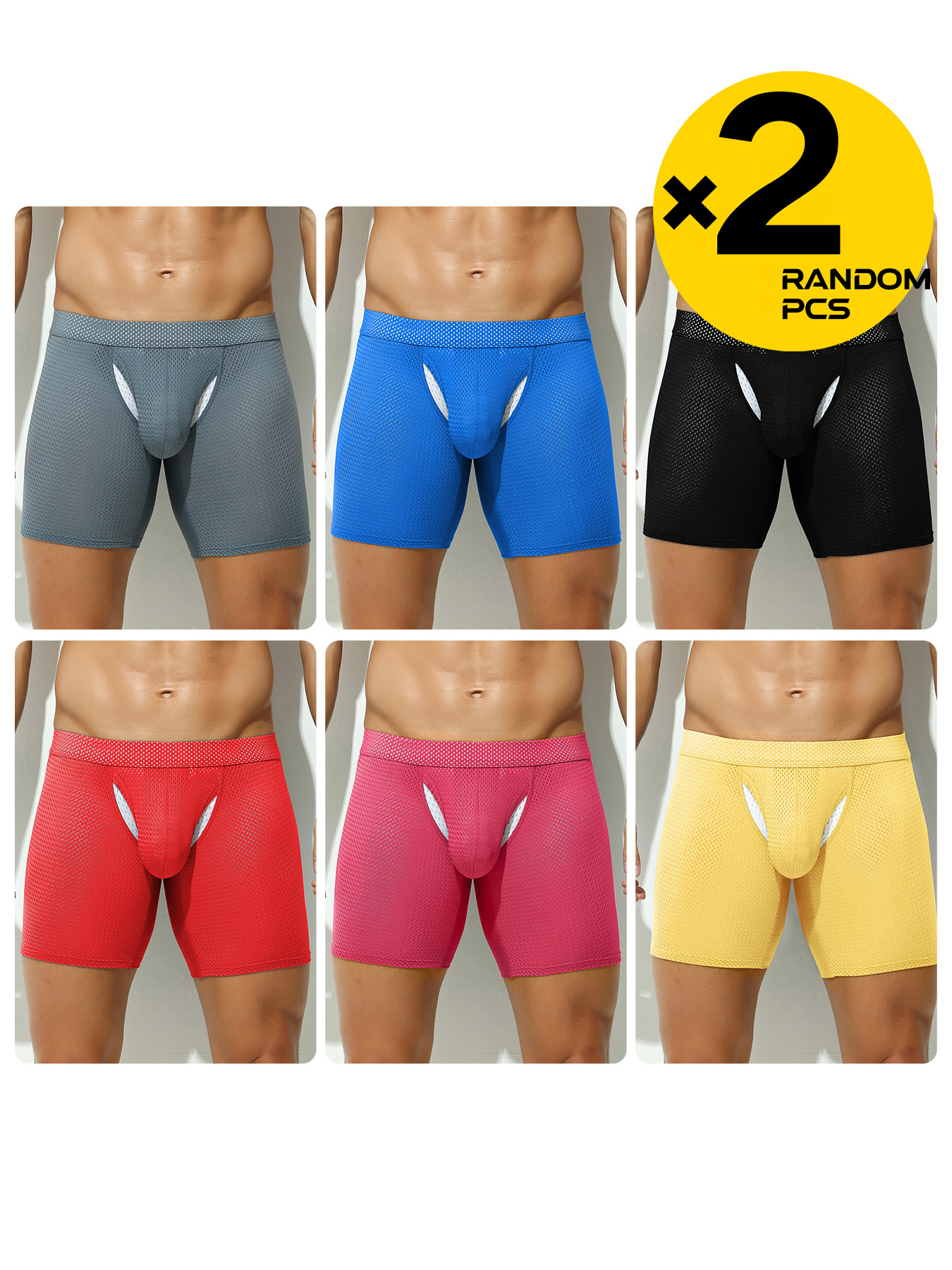 2Pcs Long Leg Men's Mesh Under - Mesh Sport Boxer recensione e prezzo