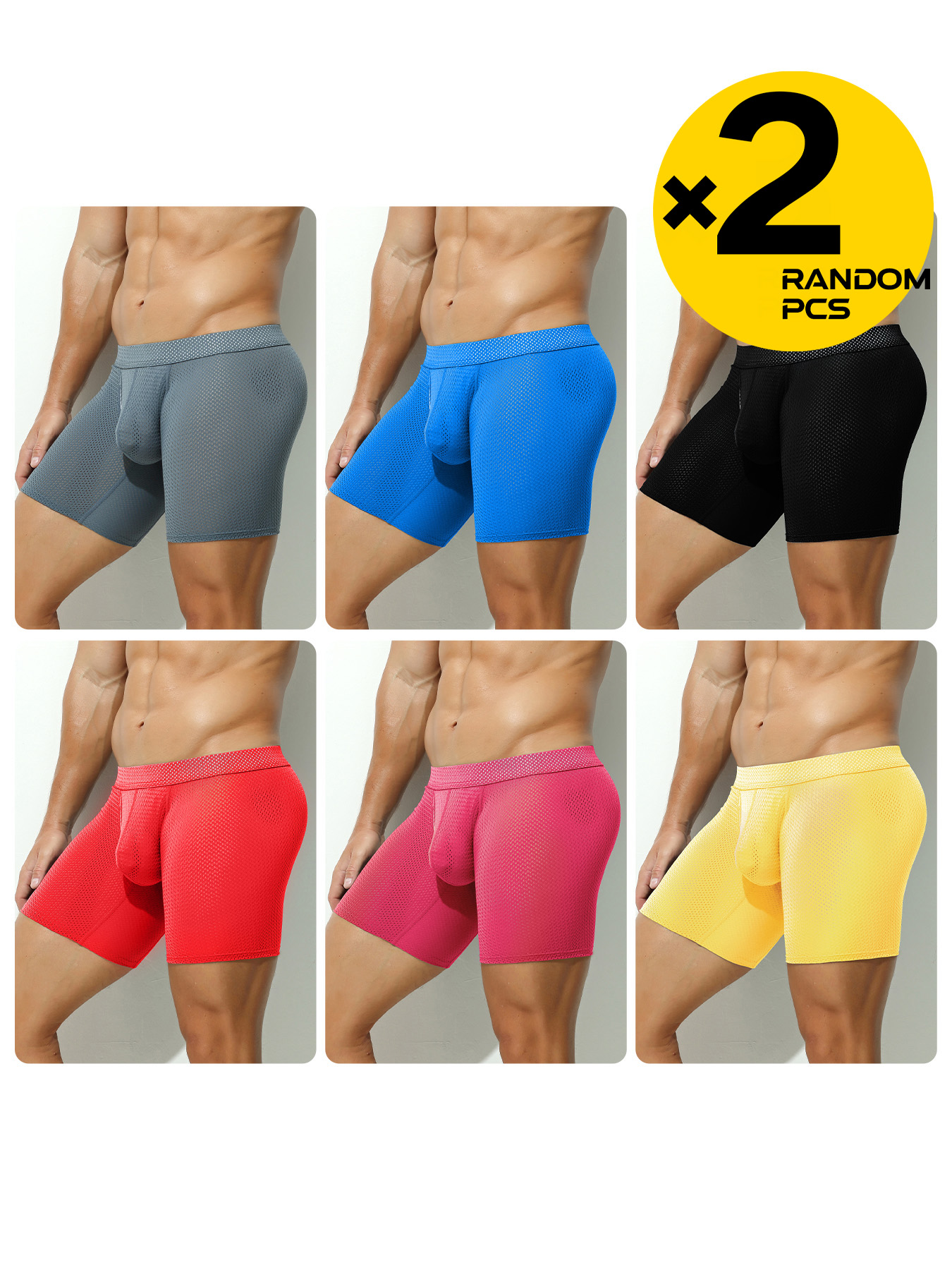 2Pcs Long Leg Men's Mesh Under - Mesh Sport Boxer recensione e prezzo