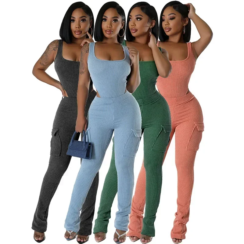 Knitted Ribbed Two Piece Set f - Tank Top Ribbed recensione e prezzo