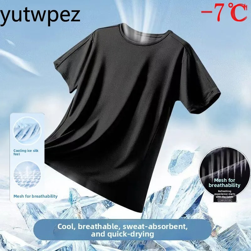 Summer Ice Silk Men T Shirt Sh - T Shirt Tight Fit recensione e prezzo