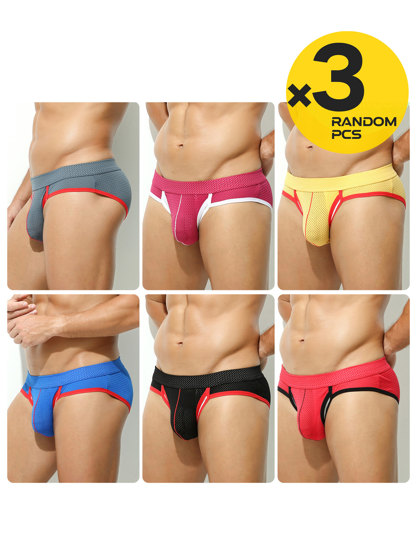 3Pcs Men Mesh Boxer Briefs Con - Mesh Sport Boxer recensione e prezzo