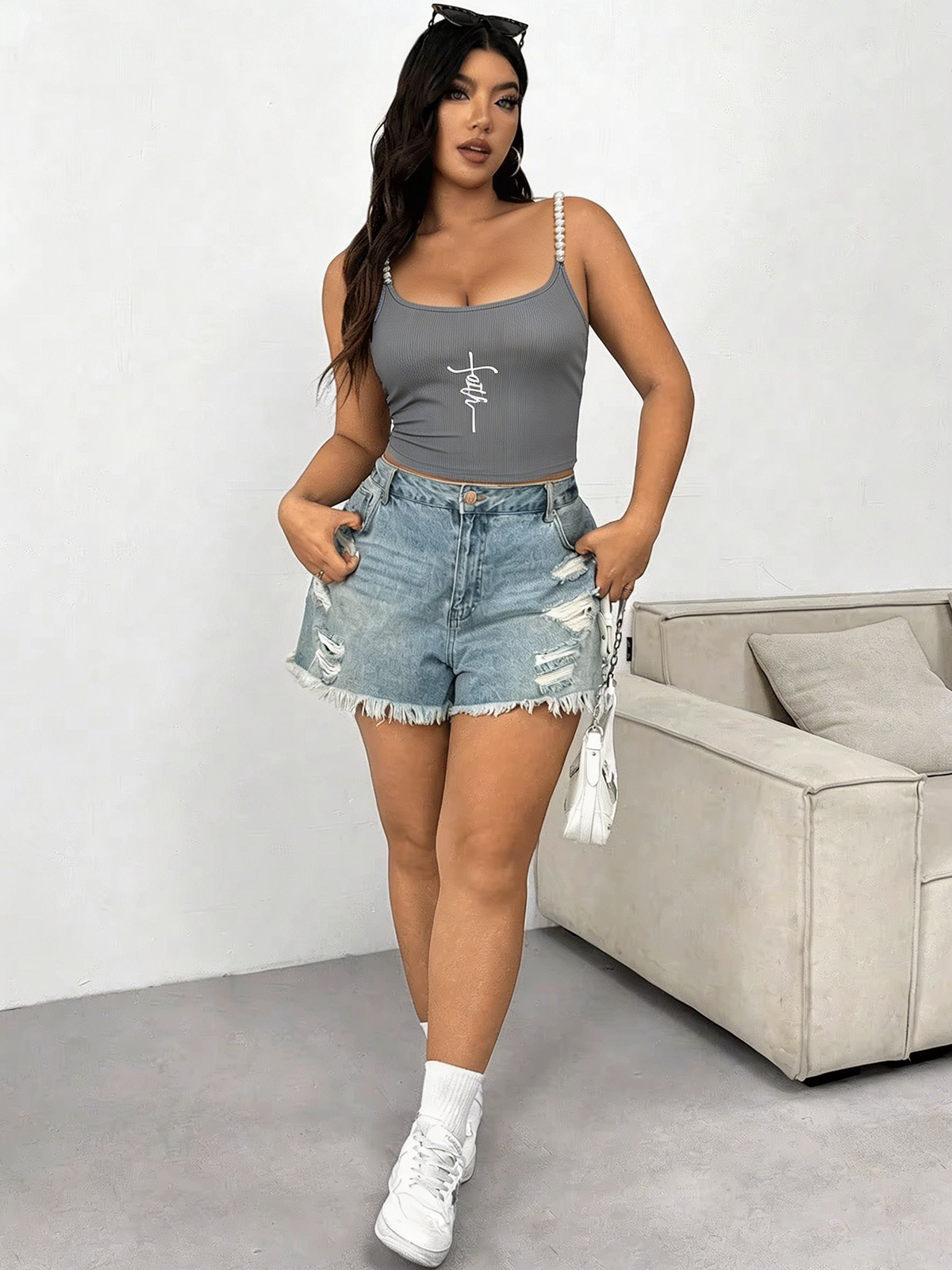 Plus Size Square Neck Pearl St - Tank Top Ribbed recensione e prezzo