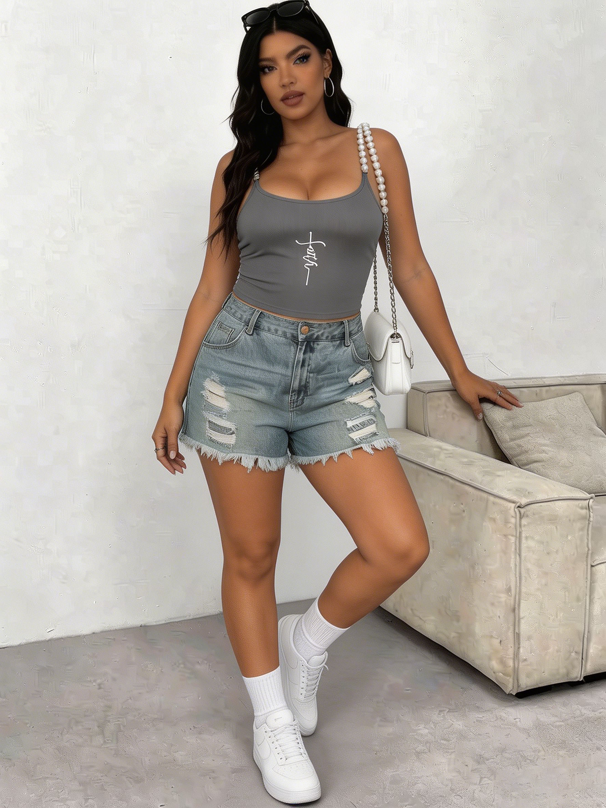 Plus Size Square Neck Pearl St - Tank Top Ribbed recensione e prezzo